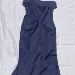 Navy Blue Strapless Evening Gown, Size 16,